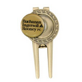 Solid Brass Divot Tool w/ Money Clip Back and Silk Screened Ball Marker